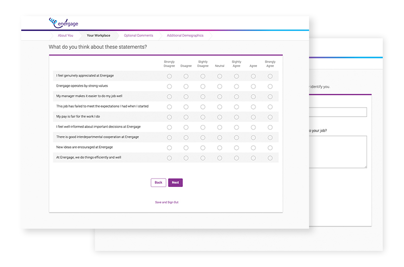 Image of Energage Workplace Survey Screenshots